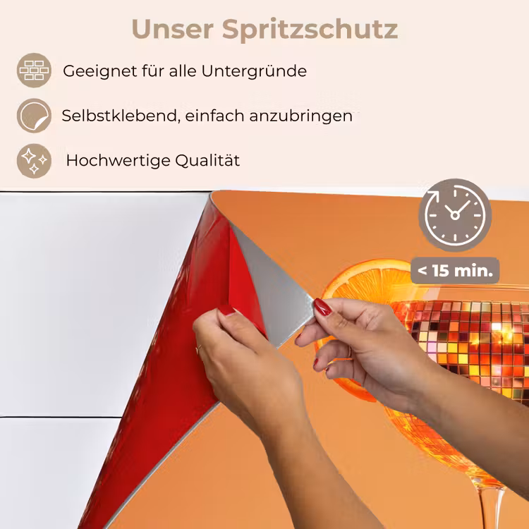 Drank - Oranje - Glitter - Disco keuken achterwand spatscherm klein -spatscherm_DE