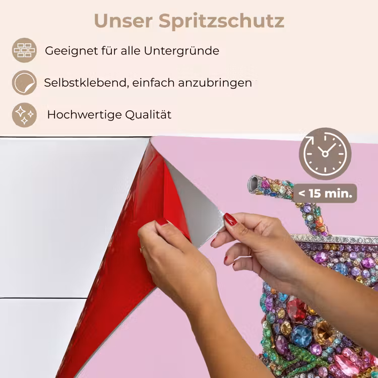 Frisdrankblikje - Bloemenpatroon - Edelstenen - Kleurrijk keuken achterwand spatscherm klein -spatscherm_DE