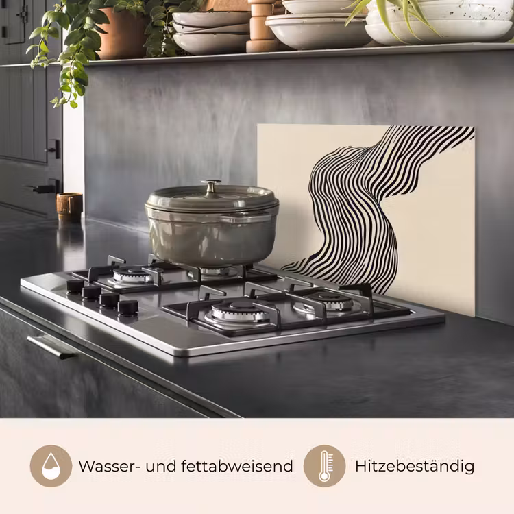 Golvend - Lijnen - Abstract - Silhouet keuken achterwand spatscherm klein -usp_DE