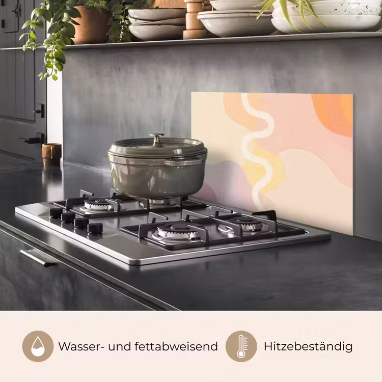 Golvende vormen - Abstract - pastel keuken achterwand spatscherm klein -usp_DE