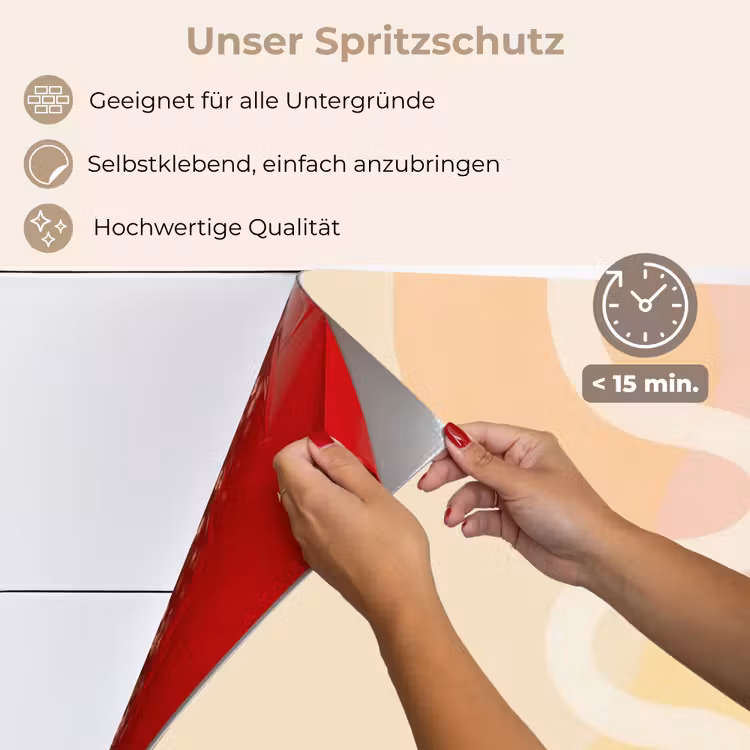 Golvende vormen - Abstract - pastel keuken achterwand spatscherm klein -spatscherm_DE