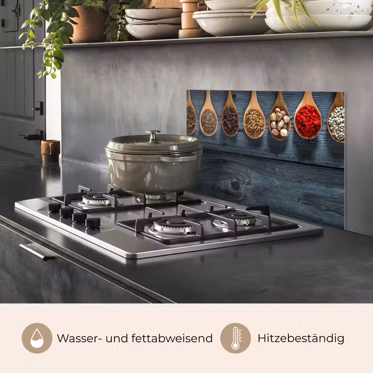 Kruiden - Lepels - Hout - Keuken - Specerijen - Industrieel keuken achterwand spatscherm klein -usp_DE
