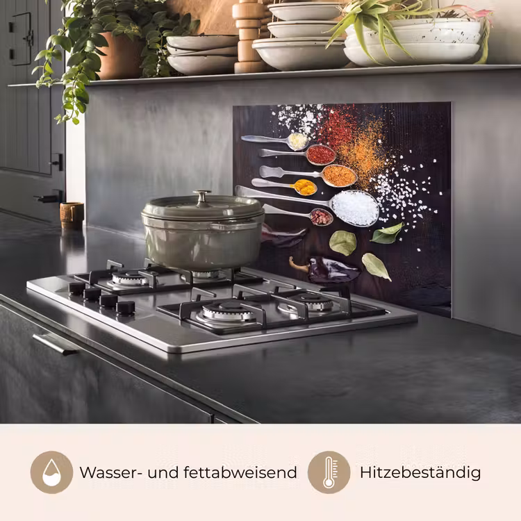 Kruiden - Lepels - Specerijen - Industrieel keuken achterwand spatscherm middel -usp_DE