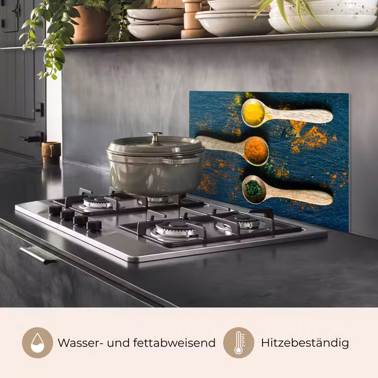 Specerijen - Lepel - Kruiden - Bruin - Geel - Groen keuken achterwand spatscherm klein -usp_DE