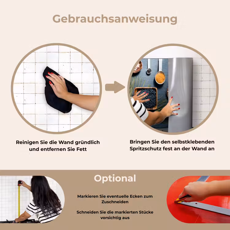 Kruiden - Lepels - Specerijen - Keuken keuken achterwand spatscherm klein -gebruiksaanwijzing_DE