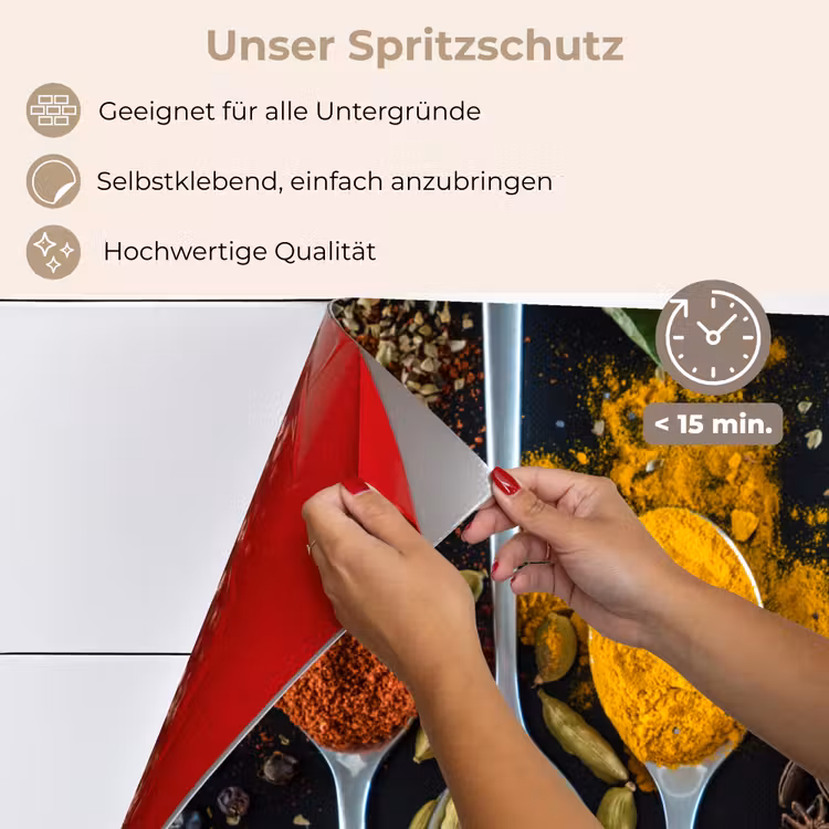 Kruiden - Lepel - Specerijen - Zwart - Keuken keuken achterwand spatscherm klein -spatscherm_DE