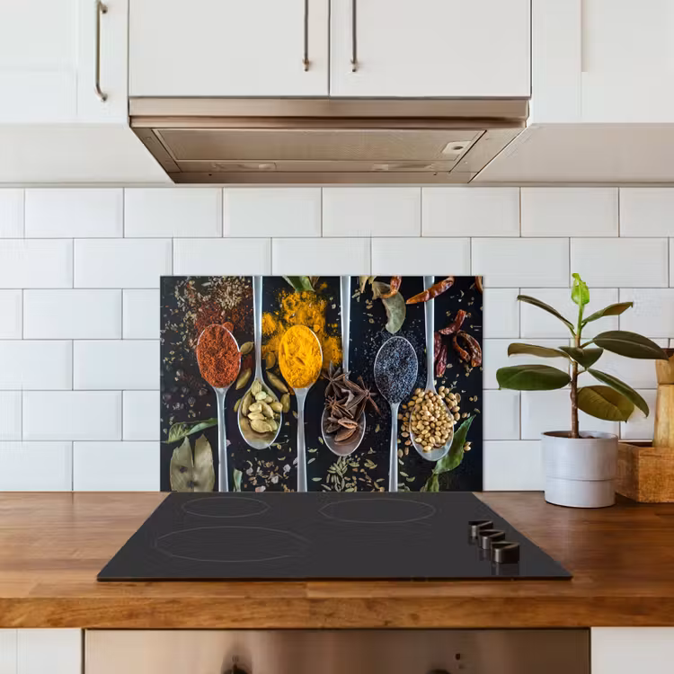 Kruiden - Lepel - Specerijen - Zwart - Keuken keuken achterwand spatscherm klein -sfeer2