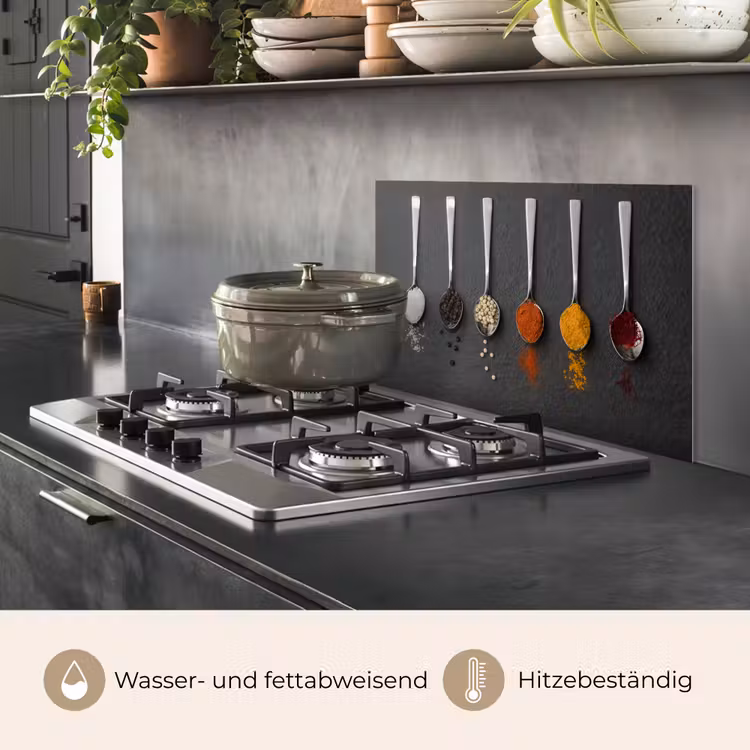 Specerijen - Lepels - Tafel - Rustiek - Kruiden keuken achterwand spatscherm klein -usp_DE