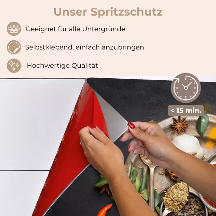 Kruiden - Bord - Peper - Zwart - Lepels - Zilver keuken achterwand spatscherm klein -spatscherm_DE