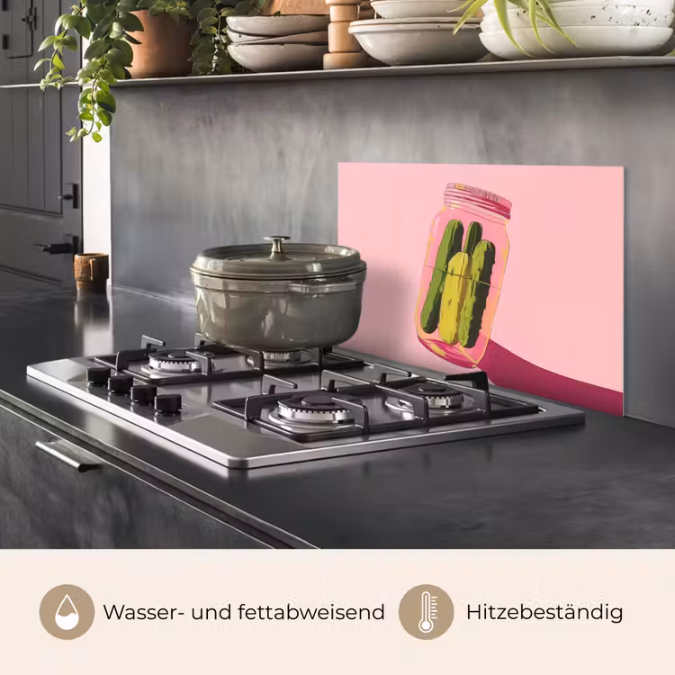 Augurken - Pot - Schaduw - Roze keuken achterwand spatscherm klein -usp_DE
