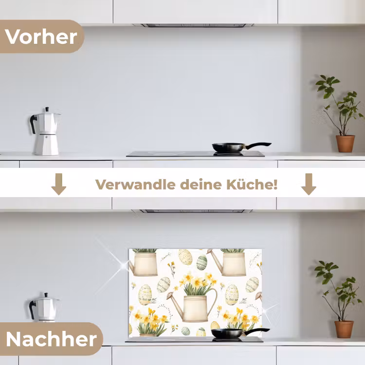 Gieter - Bloemen - Eieren keuken achterwand spatscherm klein -voor_na_DE