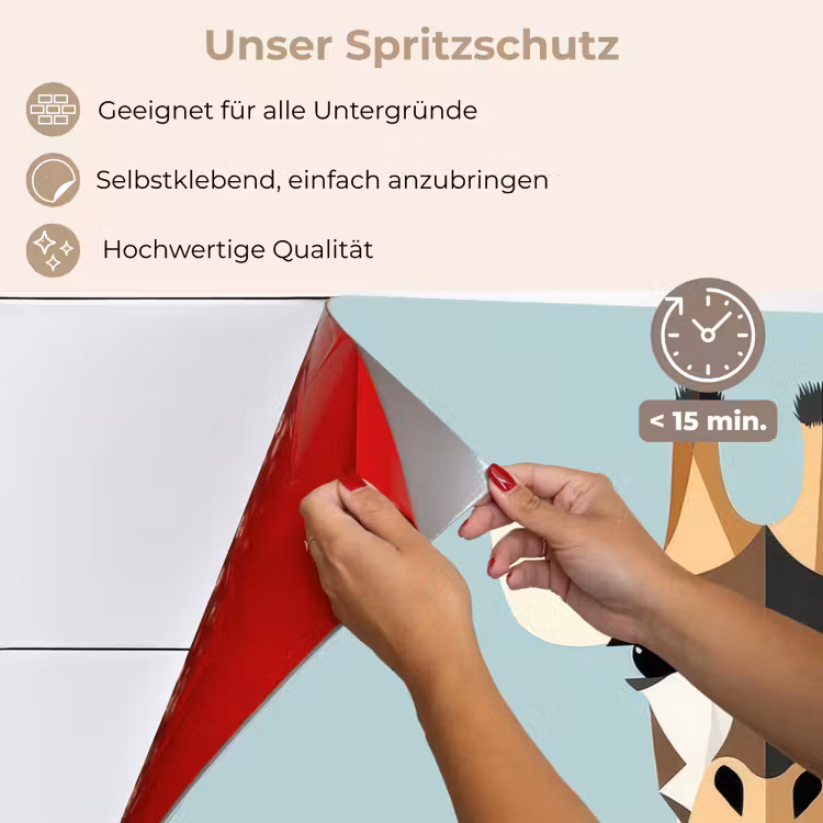 Giraffe - Illustratie - Bruin - Minimalistisch keuken achterwand spatscherm klein -spatscherm_DE