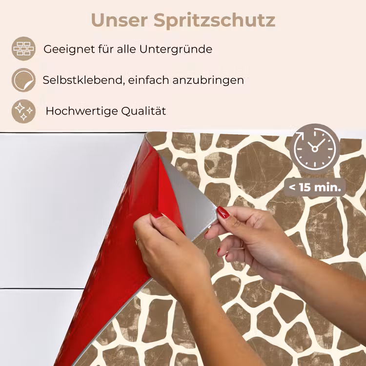 Giraf - Klassiek - Bruin keuken achterwand spatscherm klein 900 -spatscherm_DE
