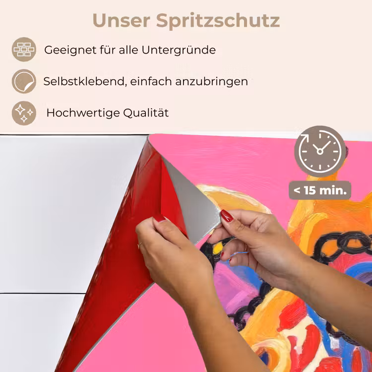 Giraf - Roze - Bril - Sjaal keuken achterwand spatscherm klein -spatscherm_DE