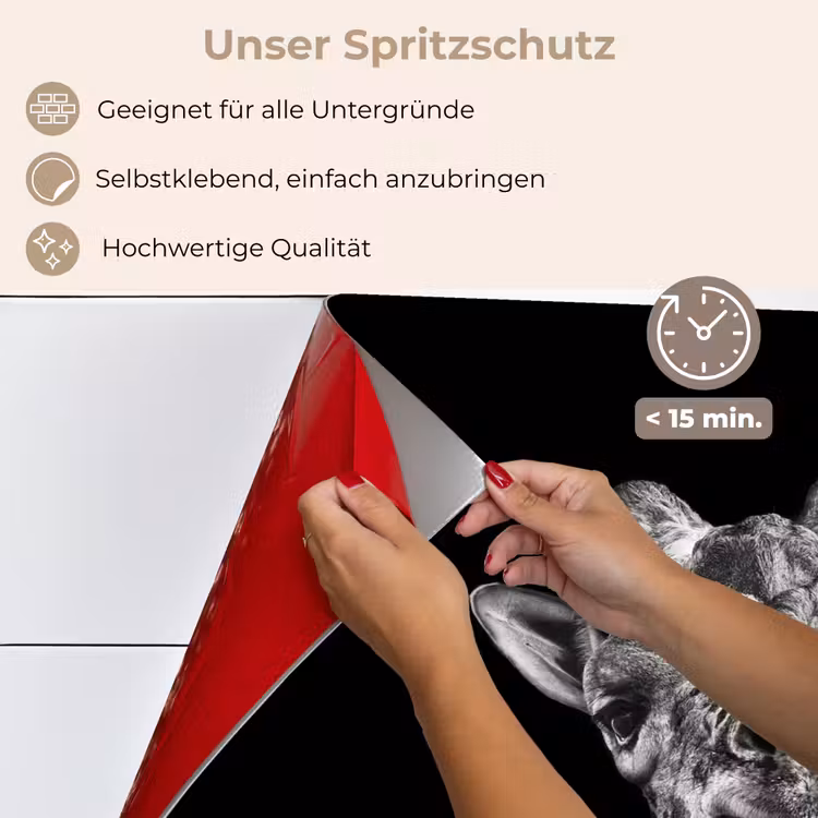 Giraffe - Dier - Zwart - Wit keuken achterwand spatscherm klein -spatscherm_DE