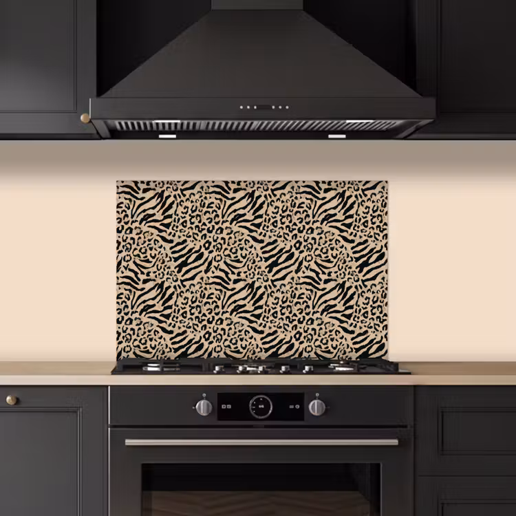Giraf - Zebra - Motief - Bruin keuken achterwand spatscherm klein 900 -sfeer1
