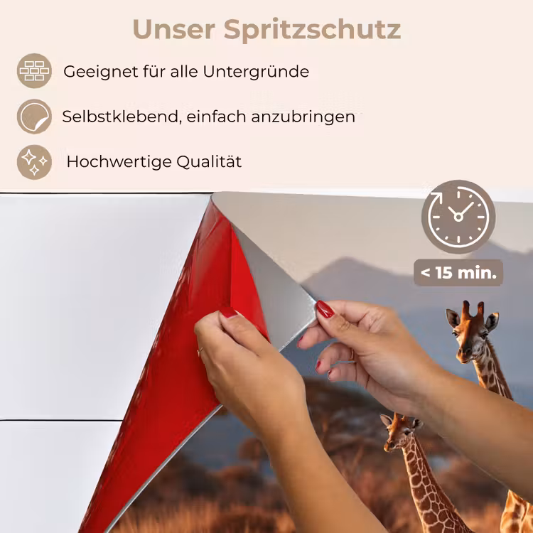 Giraffen - Hoog gras - Acaciabomen keuken achterwand spatscherm klein -spatscherm_DE
