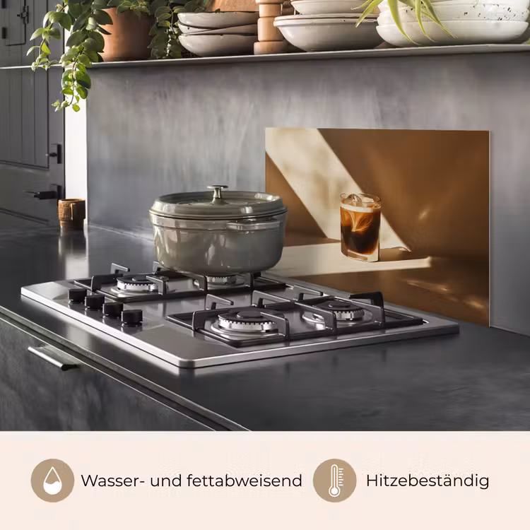 Glas - Ijskoffie - Schaduw - Bruin keuken achterwand spatscherm klein -usp_DE