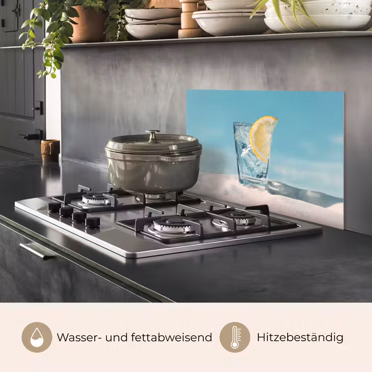 Glas - ijsblokjes - Citroen keuken achterwand spatscherm klein -usp_DE