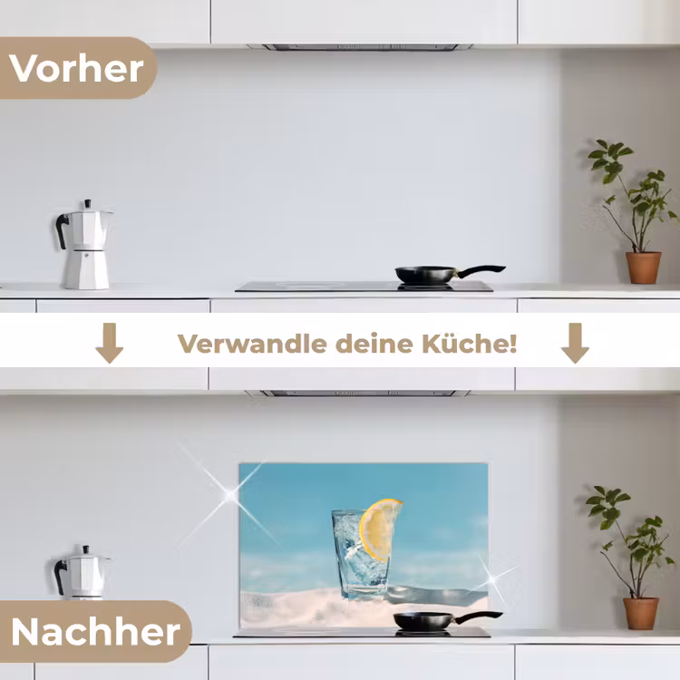 Glas - ijsblokjes - Citroen keuken achterwand spatscherm klein -voor_na_DE