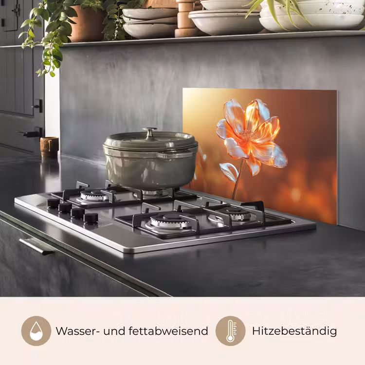 Glazen - Bloem - Zonlicht keuken achterwand spatscherm klein -usp_DE