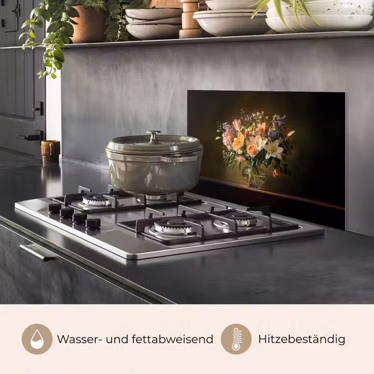 Glazen - Bloemen - Boeket - Kleuren keuken achterwand spatscherm klein -usp_DE
