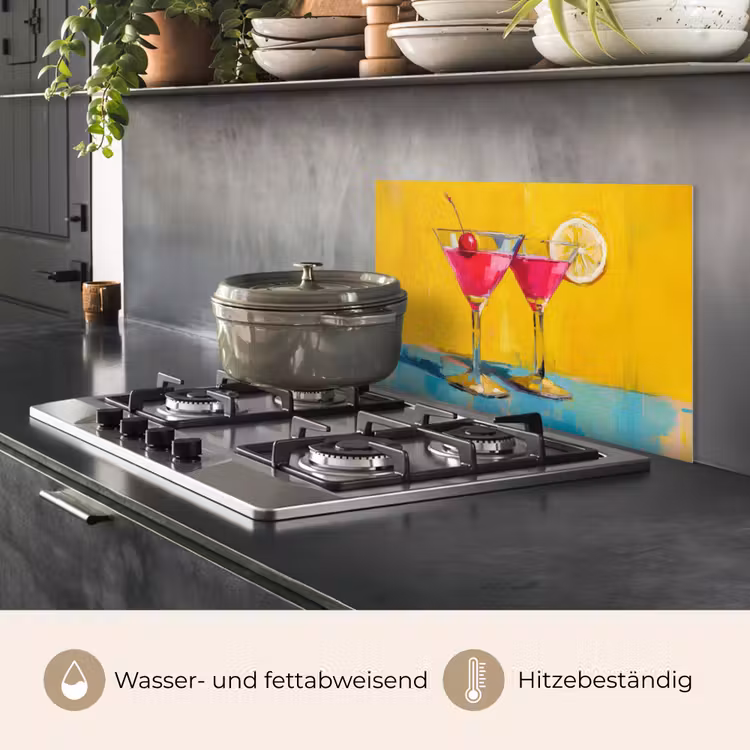 Glazen - Cocktail - Citroen - Kers keuken achterwand spatscherm klein -usp_DE