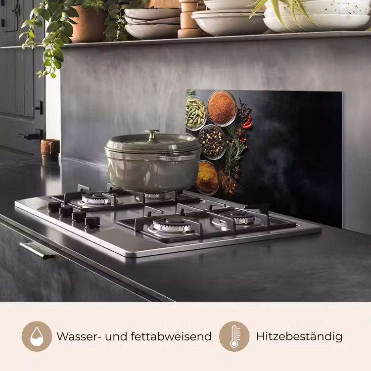 Glazen - Bakjes - Blaadjes - Kruiden keuken achterwand spatscherm klein -usp_DE