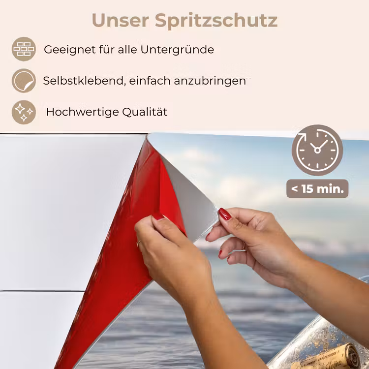 Glazenfles - Post - Zee - Zand keuken achterwand spatscherm klein -spatscherm_DE