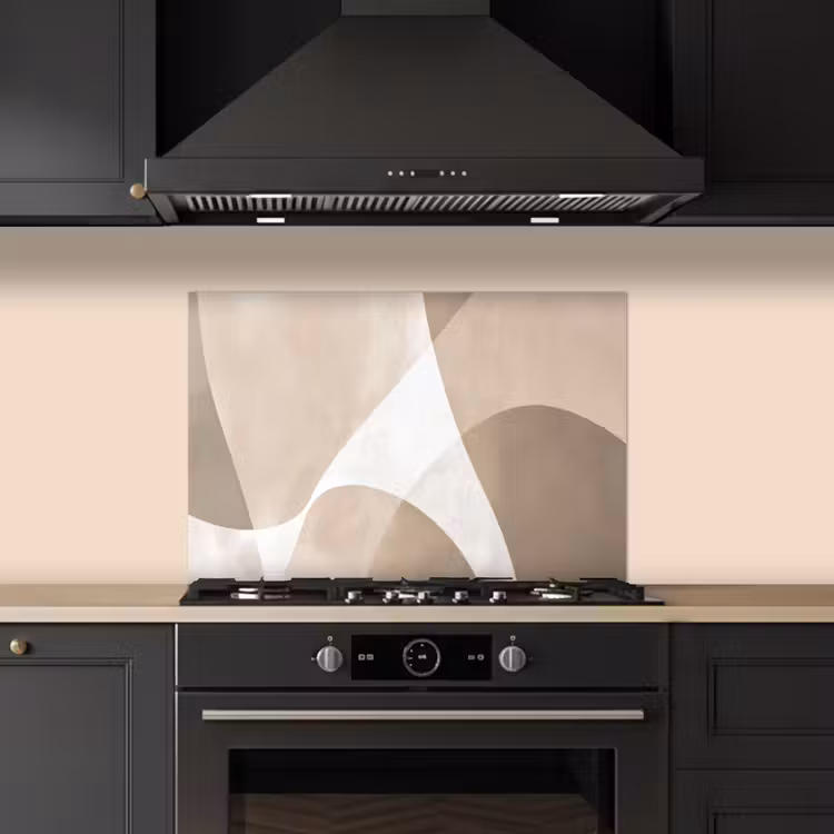 Vloeiende vlakken - Harmonieus - Golvend keuken achterwand spatscherm klein -sfeer1