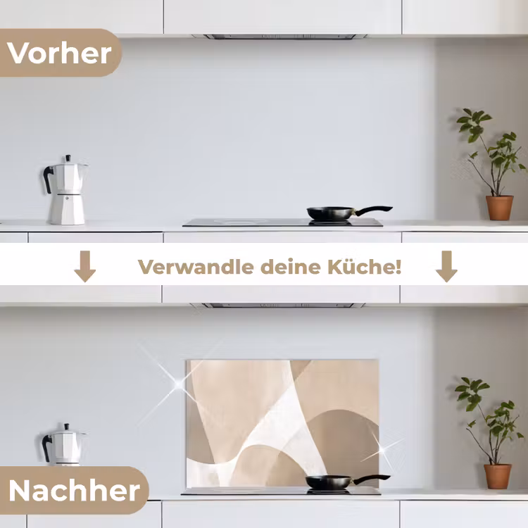 Vloeiende vlakken - Harmonieus - Golvend keuken achterwand spatscherm klein -voor_na_DE