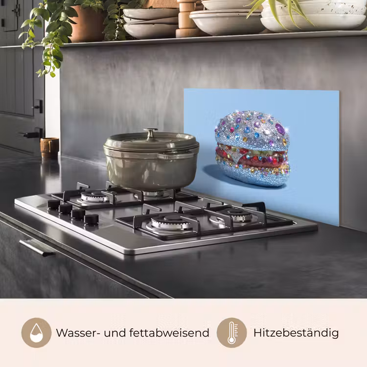 Glitters - Hamburger - Blauw keuken achterwand spatscherm klein -usp_DE