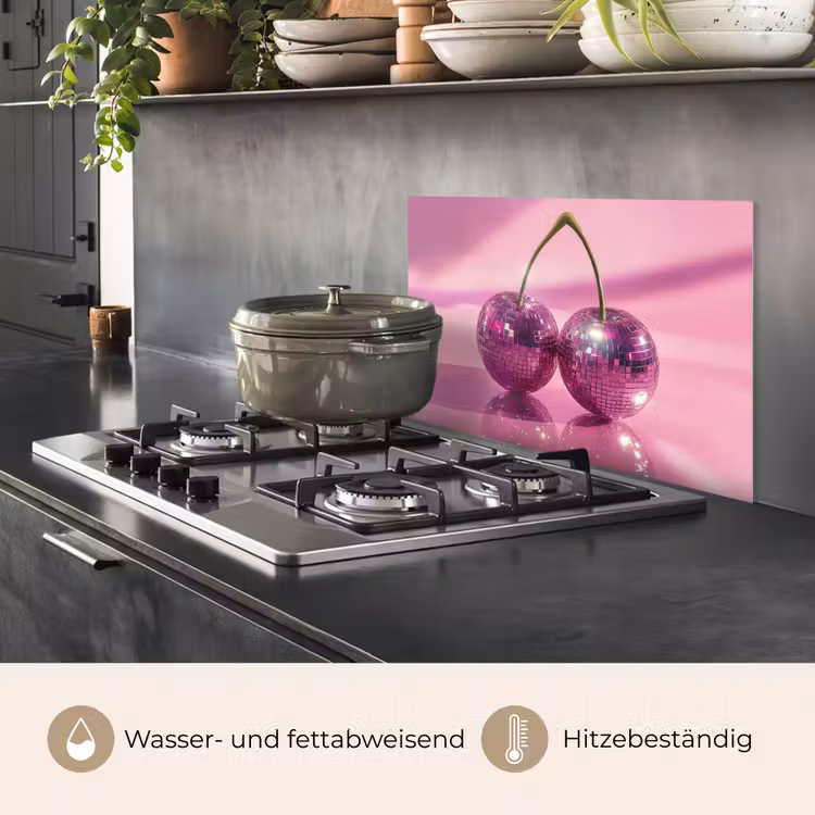 Glitter - Discobol - Roze - Kersen keuken achterwand spatscherm klein -usp_DE