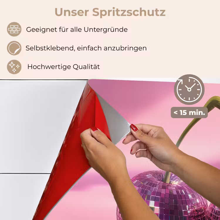 Glitter - Discobol - Roze - Kersen keuken achterwand spatscherm klein -spatscherm_DE