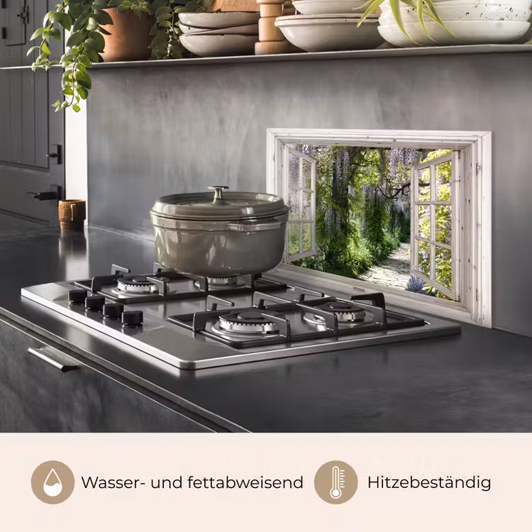 Blauwe regen - Bloemen - Doorkijk - Boom - Lente keuken achterwand spatscherm klein -usp_DE