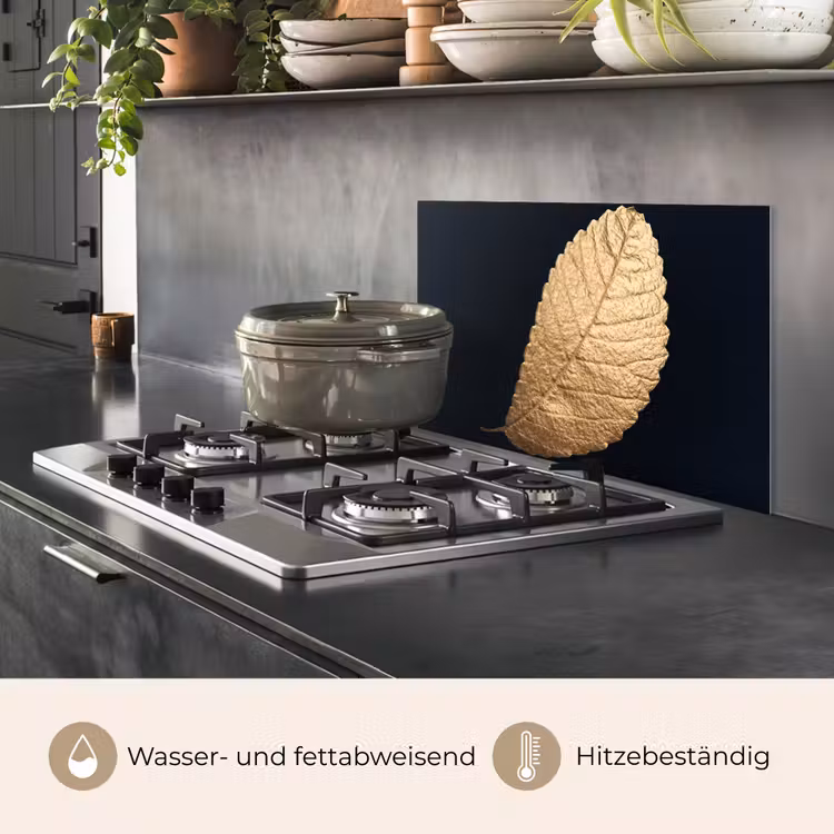 Goud - Bladeren - Zwart - Planten - Luxe - Natuur keuken achterwand spatscherm klein -usp_DE