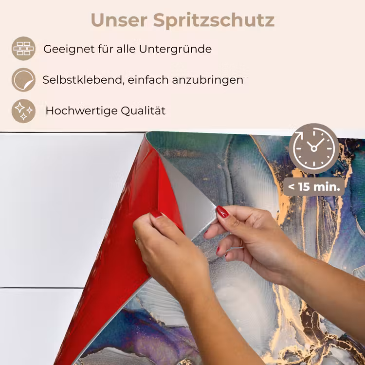 Goud - Blauw - Marmer keuken achterwand spatscherm klein -spatscherm_DE
