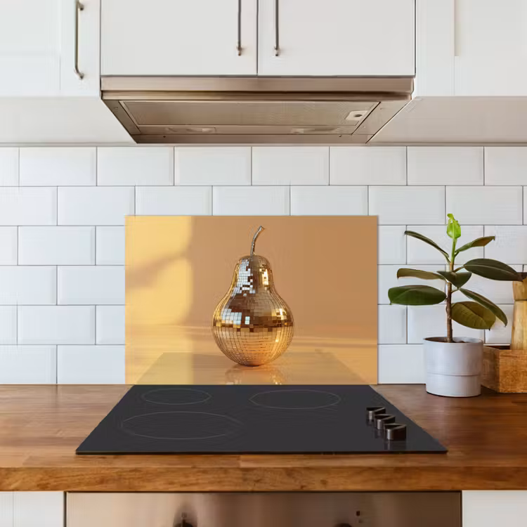 Goud - Disco - Glitter - Peer keuken achterwand spatscherm klein -sfeer2