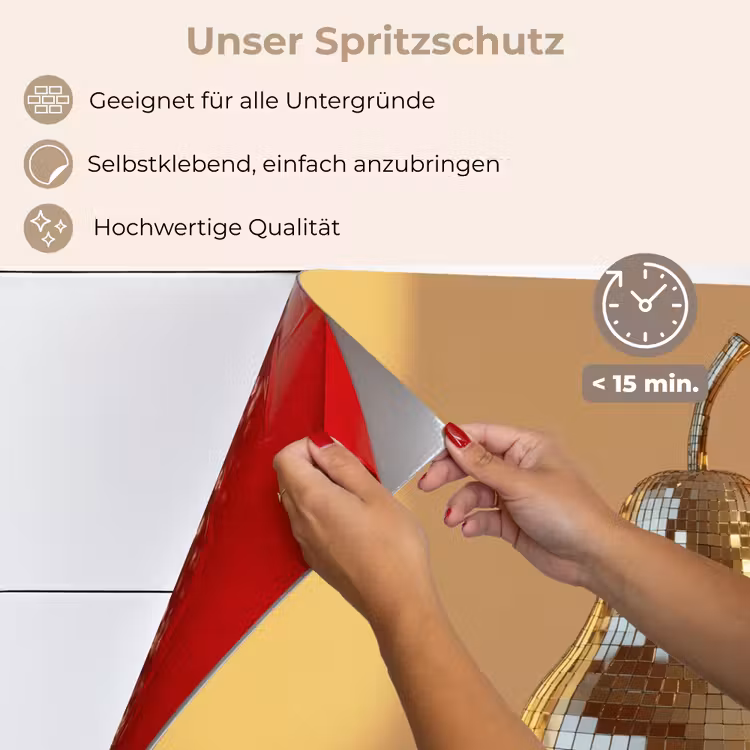 Goud - Disco - Glitter - Peer keuken achterwand spatscherm klein -spatscherm_DE
