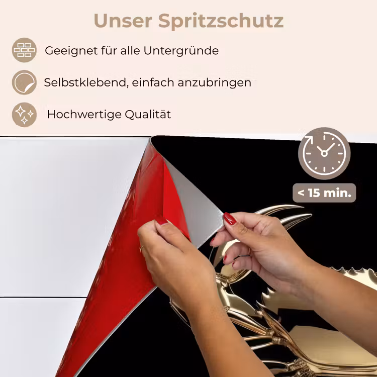 Goud - Krab - Dieren - Zwart keuken achterwand spatscherm klein -spatscherm_DE