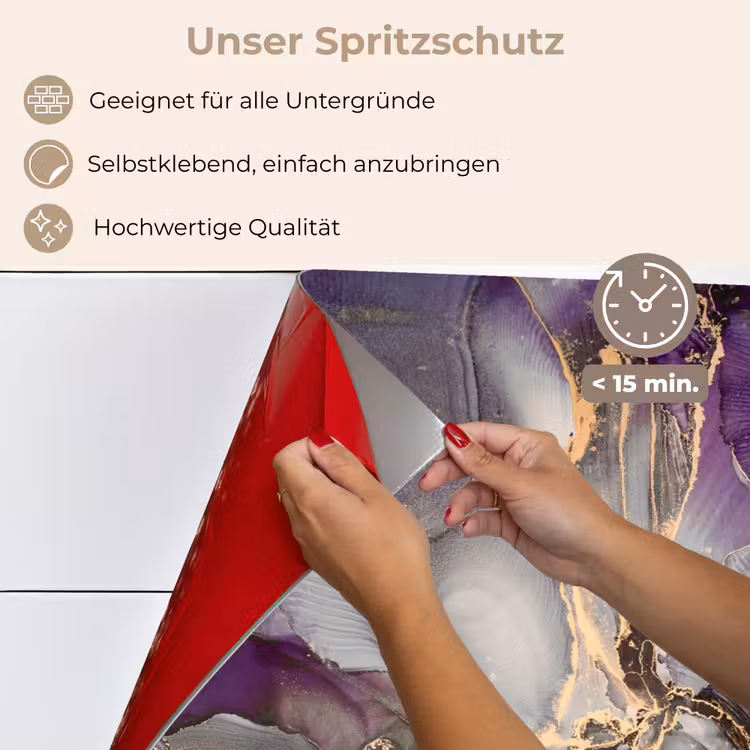 Goud - Paars - Marmer keuken achterwand spatscherm klein -spatscherm_DE