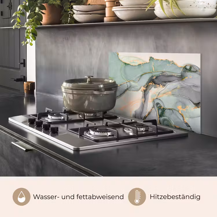 Goud - Marmer - Groen - luxe - Glitter - Marmerlook keuken achterwand spatscherm klein -usp_DE