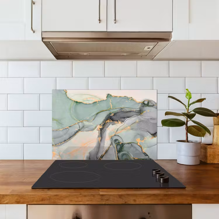Goud - Marmer - Groen - luxe - Glitter - Marmerlook keuken achterwand spatscherm klein -sfeer2