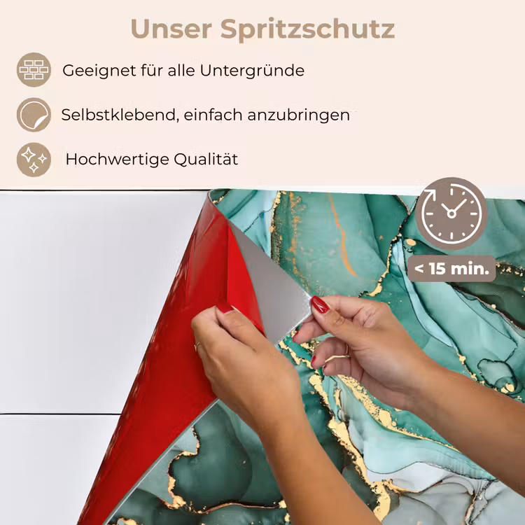 Goud - Marmer - Groen - Luxe - Marmerlook - Grijs keuken achterwand spatscherm klein -spatscherm_DE
