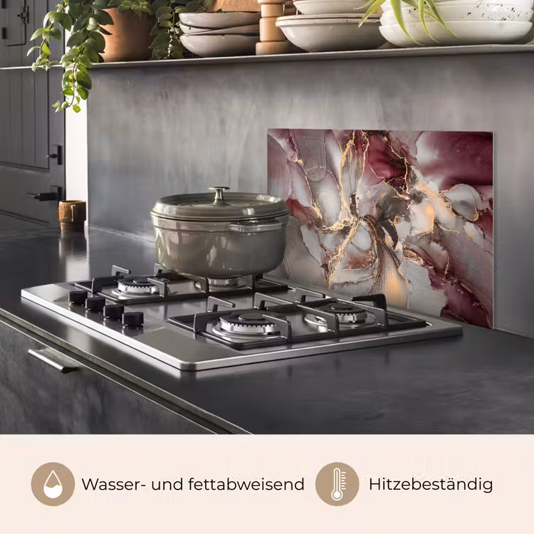 Goud - Marmer - Paars keuken achterwand spatscherm klein -usp_DE