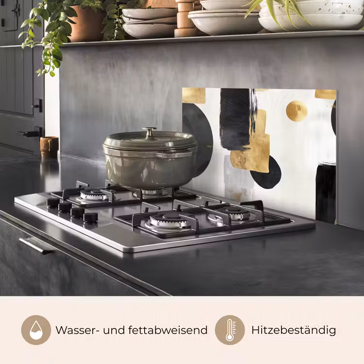 Goud - Rechthoeken - Cirkels - Abstract keuken achterwand spatscherm klein -usp_DE