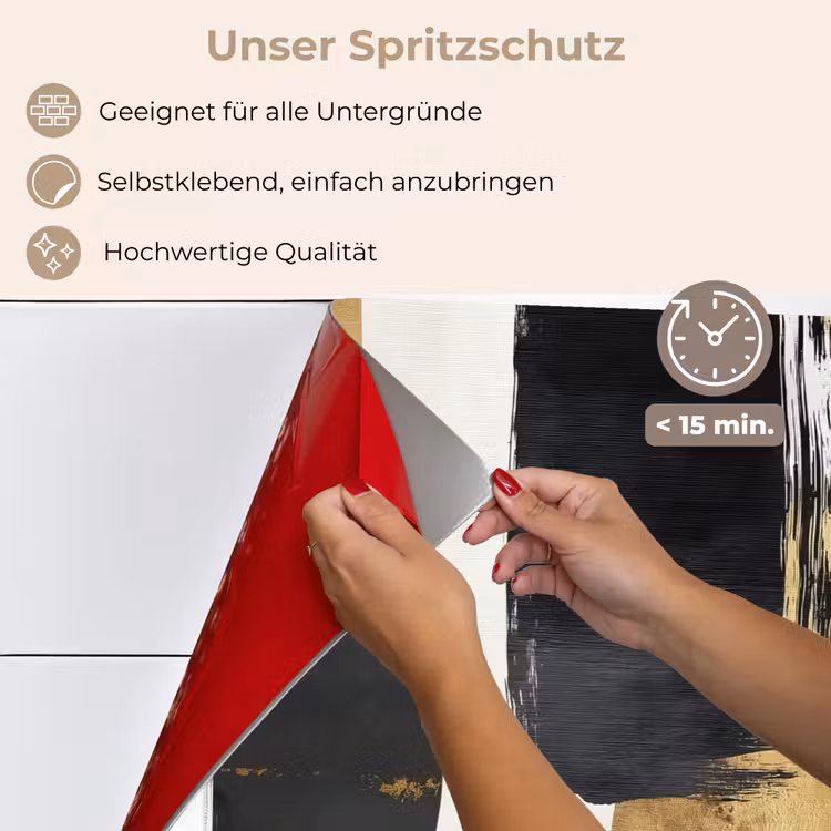 Goud - Rechthoeken - Cirkels - Abstract keuken achterwand spatscherm klein -spatscherm_DE