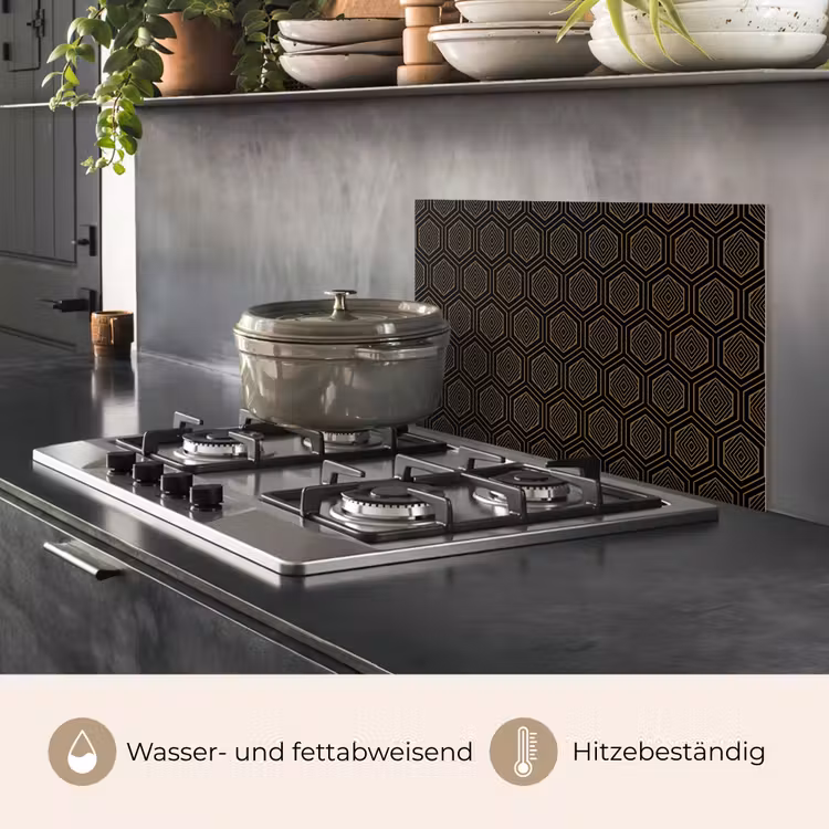 Goud - Zwart - Tunnel keuken achterwand spatscherm klein 900 -usp_DE