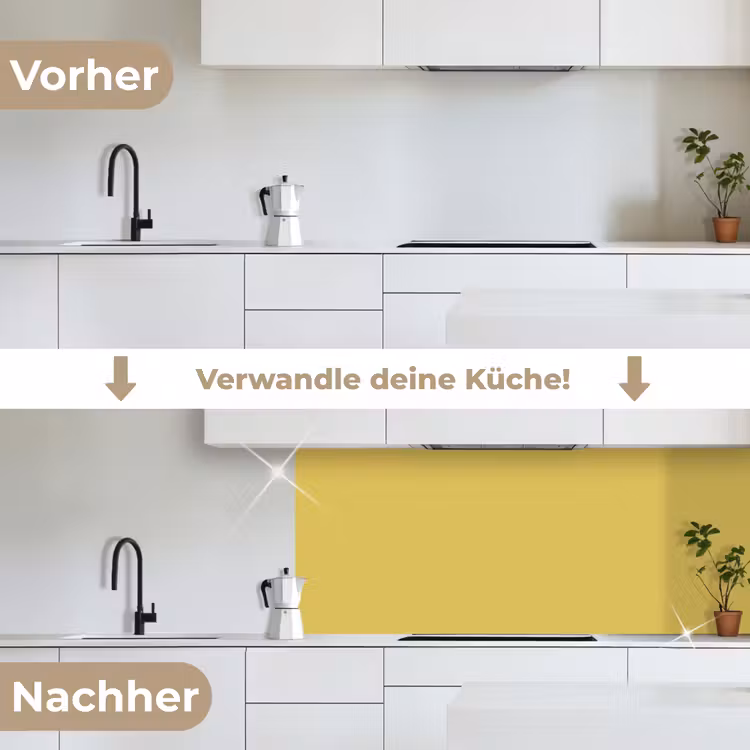 Golden - Victory - Geel keuken achterwand 2 middel 871 -voor-na_DE