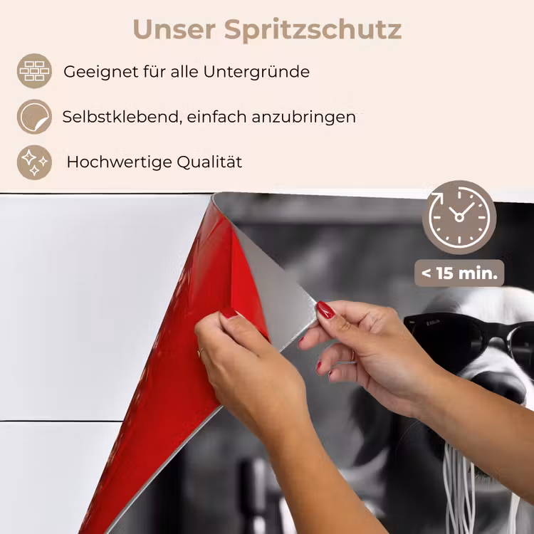 Golden Retriever - Hond - Vrolijk - Bord spaghetti - Zwart - wit keuken achterwand spatscherm klein -spatscherm_DE